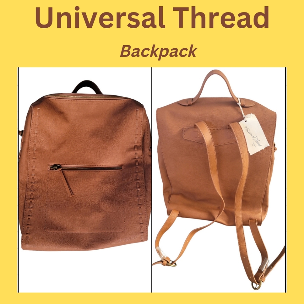 Whipstitch Square Backpack by Universal Thread (Cognac)